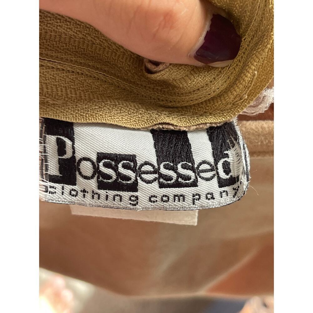 Possessed Clothing Company Brown Worn Faux Suede Pencil Skirt Women's Size 7 - Picture 4 of 5